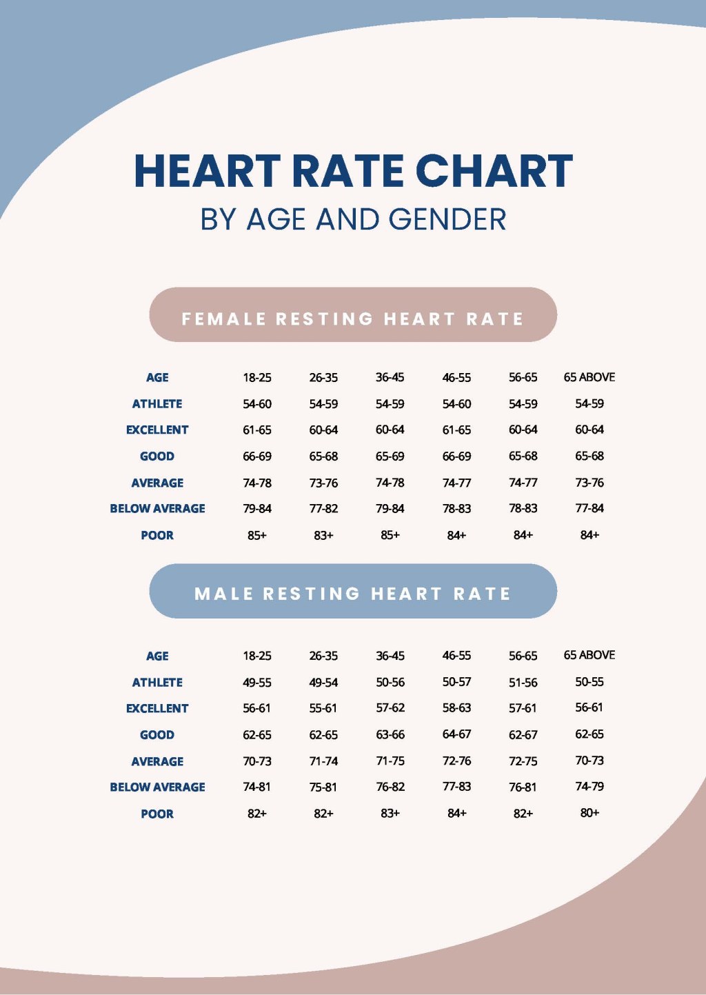 Picture of: Free Heart Rate Chart By Age And Gender – PDF  Template